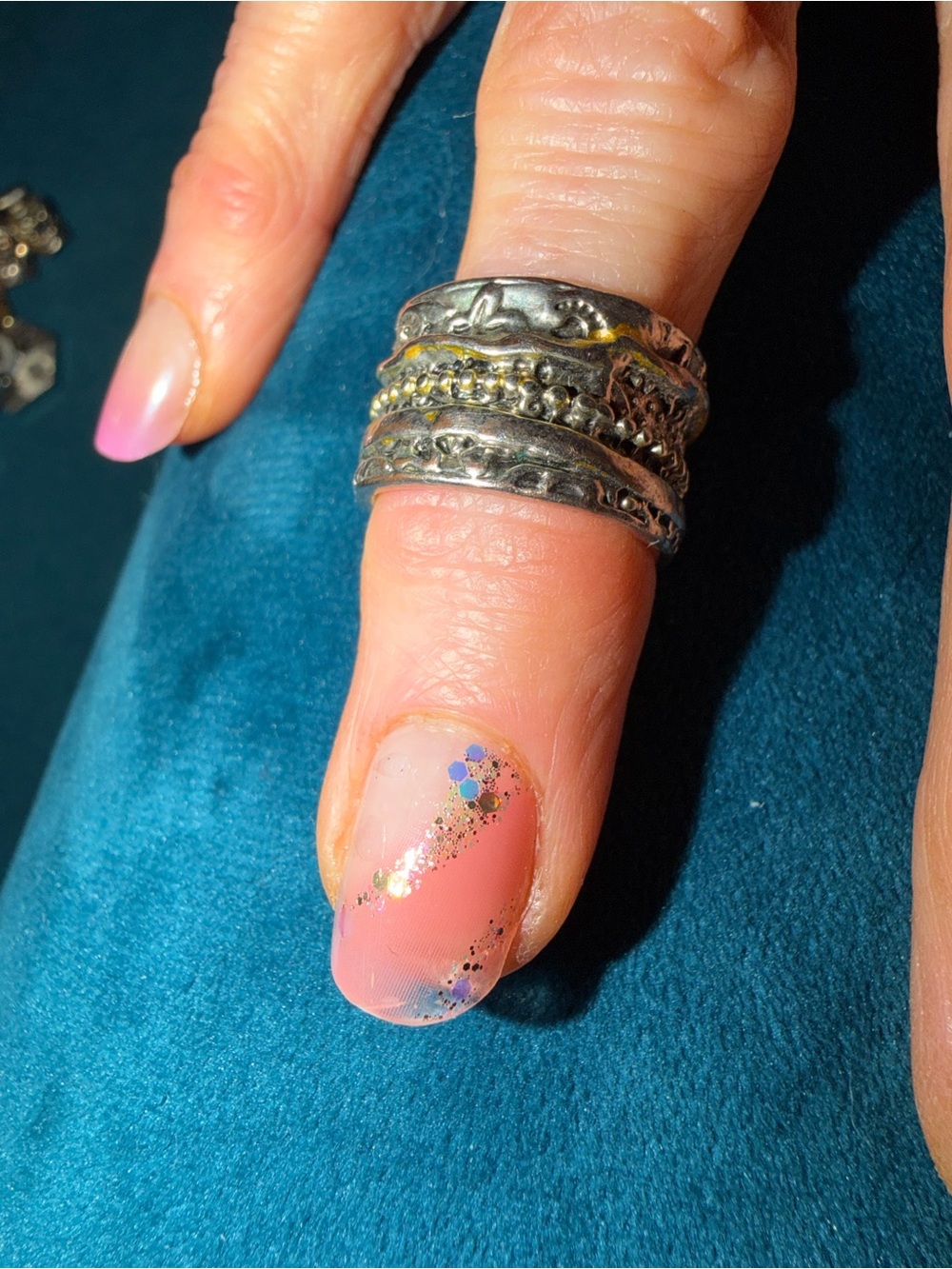 Sterling Silver Multi-Band Textured Ring in Silver